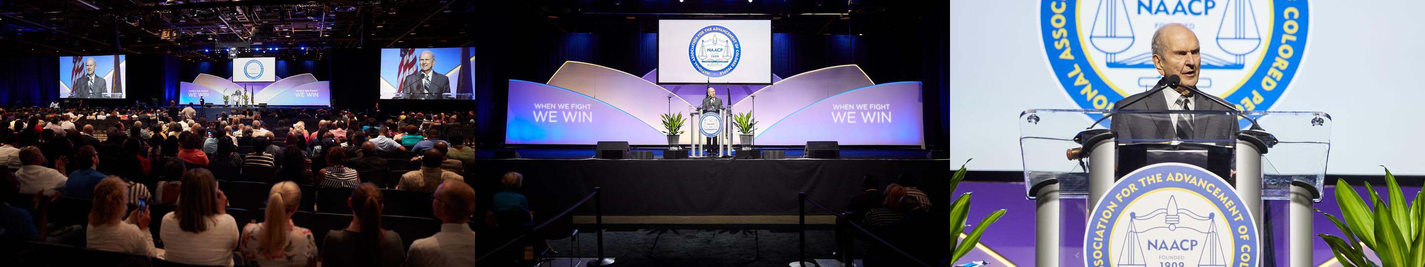 President Nelson speaking at the NAACP convention