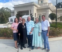 Lyn Burningham and family at the Tallahassee Temple